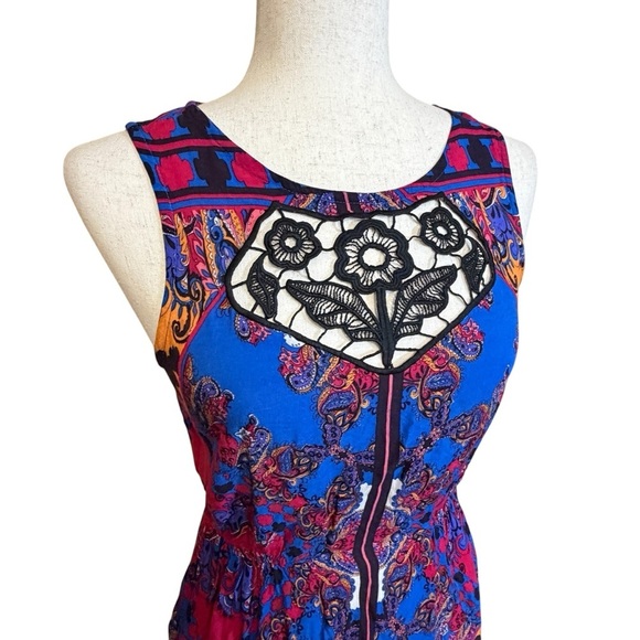 Anthropologie LILKA Empress Crochet Boho Bright Colorful Dress, Size XS #1977 - Picture 3 of 6